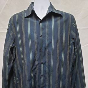 Mens INC long sleeve button down dress shirt L